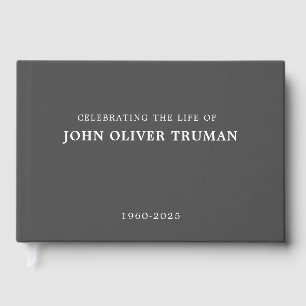 Celebrating Life of Personalized Memorial Funeral  Guest Book
