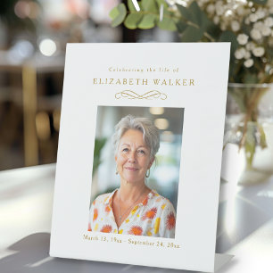 "Celebrating Life of" Photo Funeral Memorial Pedestal Sign