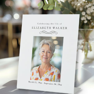 "Celebrating Life of" Photo Funeral Memorial  Pedestal Sign