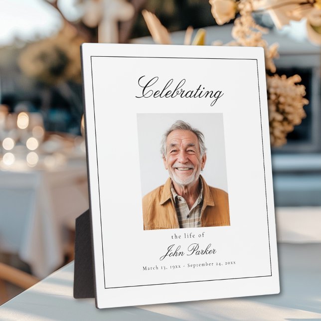 "Celebrating Life of" Photo Funeral Memorial  Plaque ("Celebrating Life of" Photo Funeral Memorial Plaque)