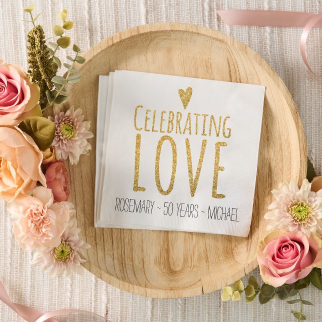Celebrating Love | 50th Wedding Anniversary Napkin (Creator Uploaded)
