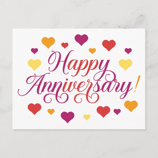 Celebrating Love: Happy Anniversary Postcard (Front)