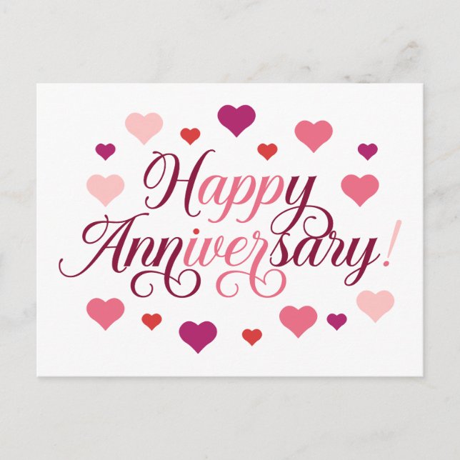 Celebrating Love: Happy Anniversary Postcard (Front)