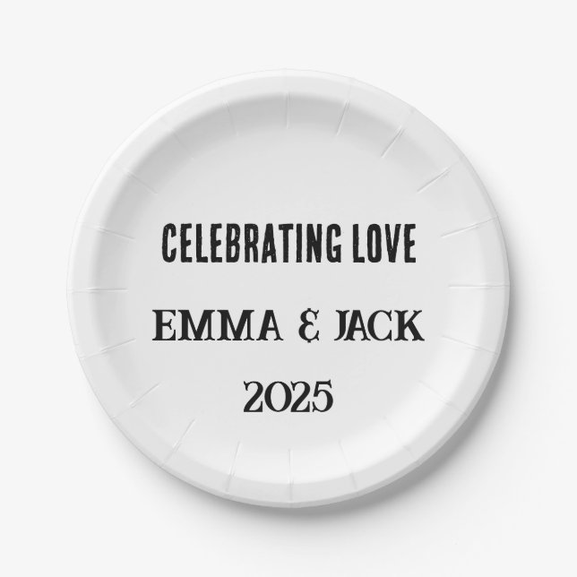 Celebrating Love Plates Custom Names & Year Weddin (Front)