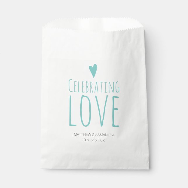 Celebrating Love Wedding Candy Bar Buffet Favour Bags (Front)