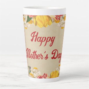 Celebrating Mother's Day 2024 with Bright Floral  Latte Mug
