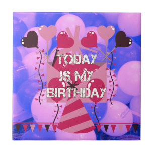 Celebrating My Joyous Birthday Blessings Tile