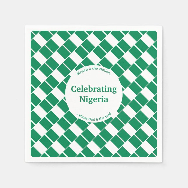 CELEBRATING NIGERIA Nigerian Flag Party Paper Napkin (Front)