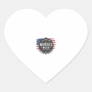 Celebrating Nurses Week 2026 Patriotic Vintage Des Heart Sticker