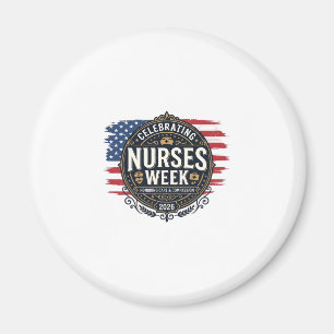 Celebrating Nurses Week 2026 Patriotic Vintage Des Magnet