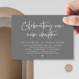 Celebrating Our New Chapter, Elopement Brunch Invitation