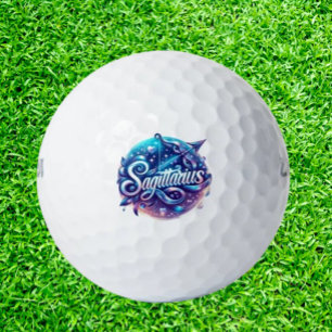 Celebrating sagittarius golf balls