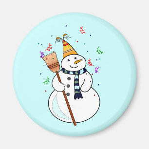 Celebrating Snowman Magnet