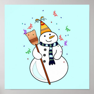 Celebrating Snowman Poster