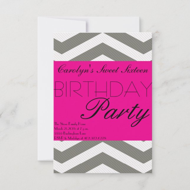 Celebrating Sweet Sixteen Birthday Invitation (Front)
