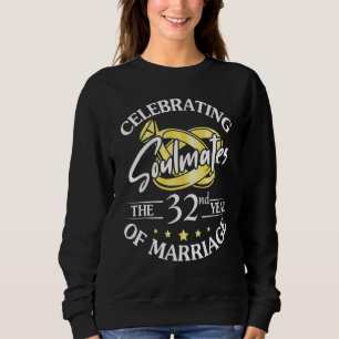 Celebrating The 32nd Years Of Marriage Wedding Hus Sweatshirt