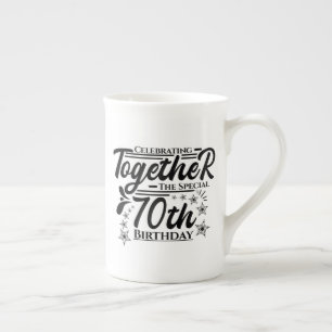 celebrating the 70th birthday bone china mug