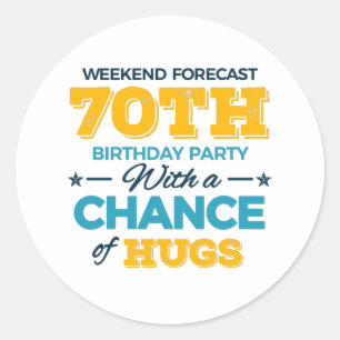 celebrating the 70th birthday classic round sticker