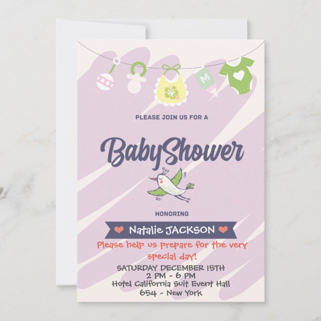 Celebrating the Arrival of Your Little Miracle! Invitation (Front)