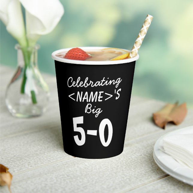 Celebrating the Big 50th Birthday Paper Cups (Insitu)