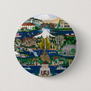 Celebrating the Columbia River Gorge 6 Cm Round Badge