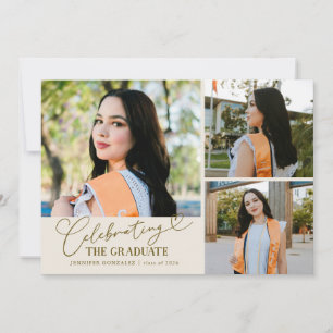 Celebrating the Graduate Cream Multi Photo Announcement