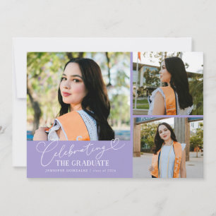 Celebrating the Graduate Lilac Multi Photo Announcement