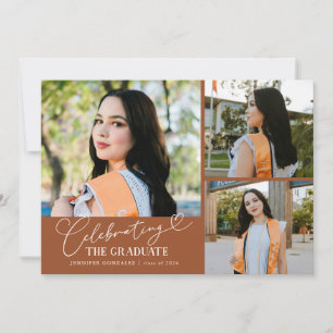 Celebrating the Graduate Terracotta Multi Photo Announcement