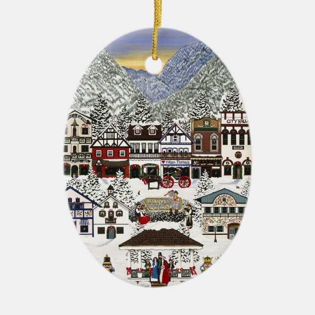 Celebrating the Holidays in Leavenworth Ceramic Tree Decoration (Front)