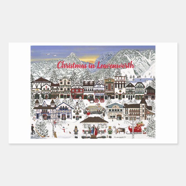 Celebrating the Holidays in Leavenworth Rectangular Sticker (Front)