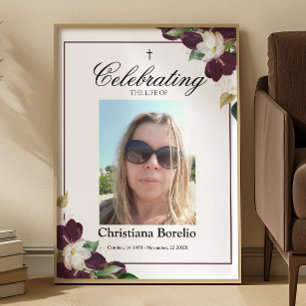 Celebrating the life 16x20 Floral Woman Funeral  P Poster