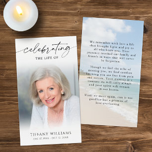 Celebrating the Life Beach Photo Memorial Cards