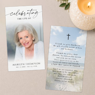 Celebrating the Life Beach Photo Memorial Cards