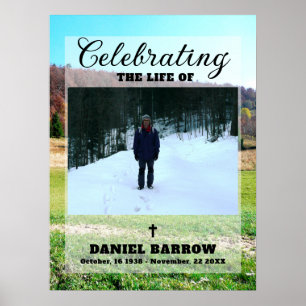 Celebrating the life for Men Funeral Poster