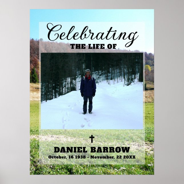 Celebrating the life for Men Funeral Poster (Front)