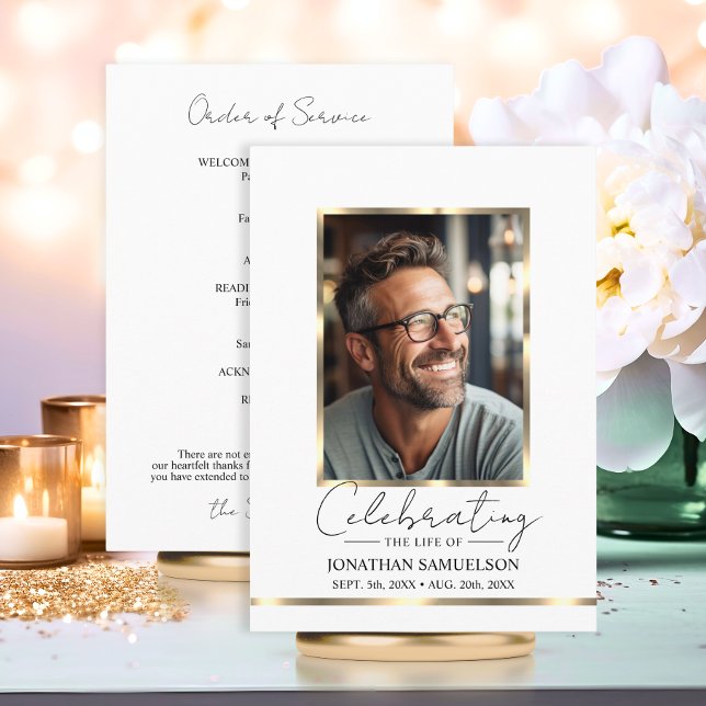 Celebrating the life Gold Order of Service Program Programme (Celebrating the life Gold Order of Service Program)