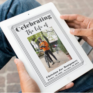 Celebrating the life Grey Photo Funeral Poster