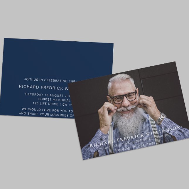 Celebrating the life modern photo funeral  invitation (Creator Uploaded)