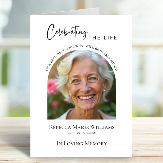 Celebrating The Life Modern Photo Funeral Programme