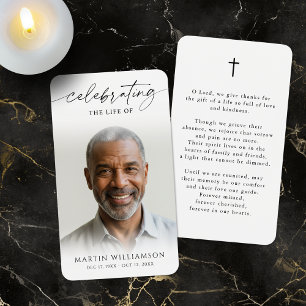 Celebrating the Life of Cross Photo Prayer Card