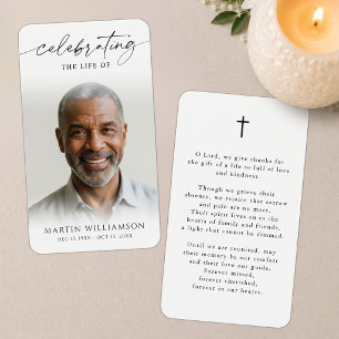 Celebrating the Life of Cross Photo Prayer Card