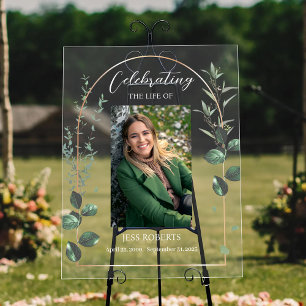 Celebrating The Life Of Funeral In Loving Memory Acrylic Sign