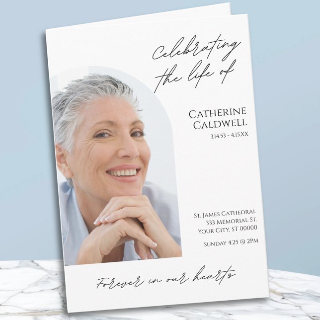 Celebrating The Life Of Modern Arch Funeral Programme (Celebrating The Life Of Modern Arch Funeral Program)