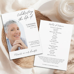 Celebrating the Life Of Modern Arch Photo Funeral Programme