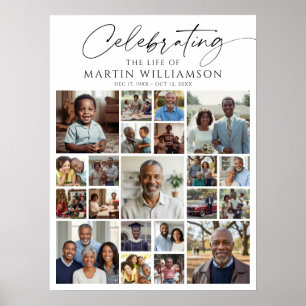 Celebrating the Life of Name 21 Photo Collage Poster