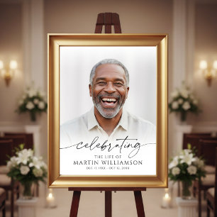 Celebrating the Life of Name Photo Script Memorial Poster