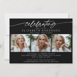 Celebrating the Life of Photo Collage Funeral Invitation