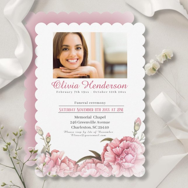 Celebrating the life of Photo Funeral  Invitation (Celebrating the life of Photo Funeral Invitation)