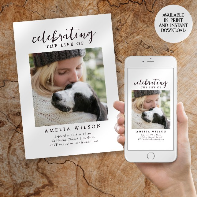 Celebrating the Life of Photo Memorial Service Invitation (Creator Uploaded)
