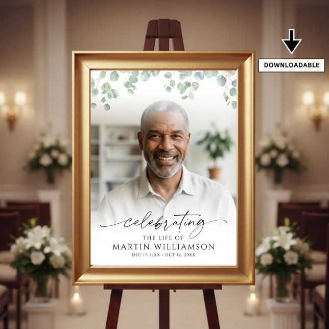 Celebrating the Life Photo Botanical Welcome Sign (Creator Uploaded)